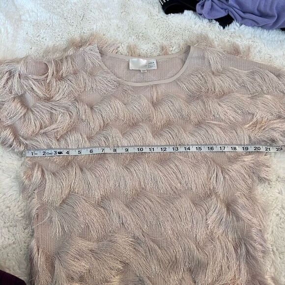 J.O.A Los Angeles Women's Eyelash Fringe Pullover Tunic Top Cream Size Small - Picture 7 of 11